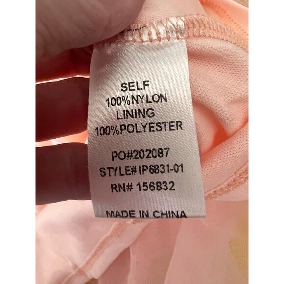 Bibi Flutter Sleeve High Neck Chiffon Blouse Top Pink Women's Size Medium NWT - Picture 6 of 6